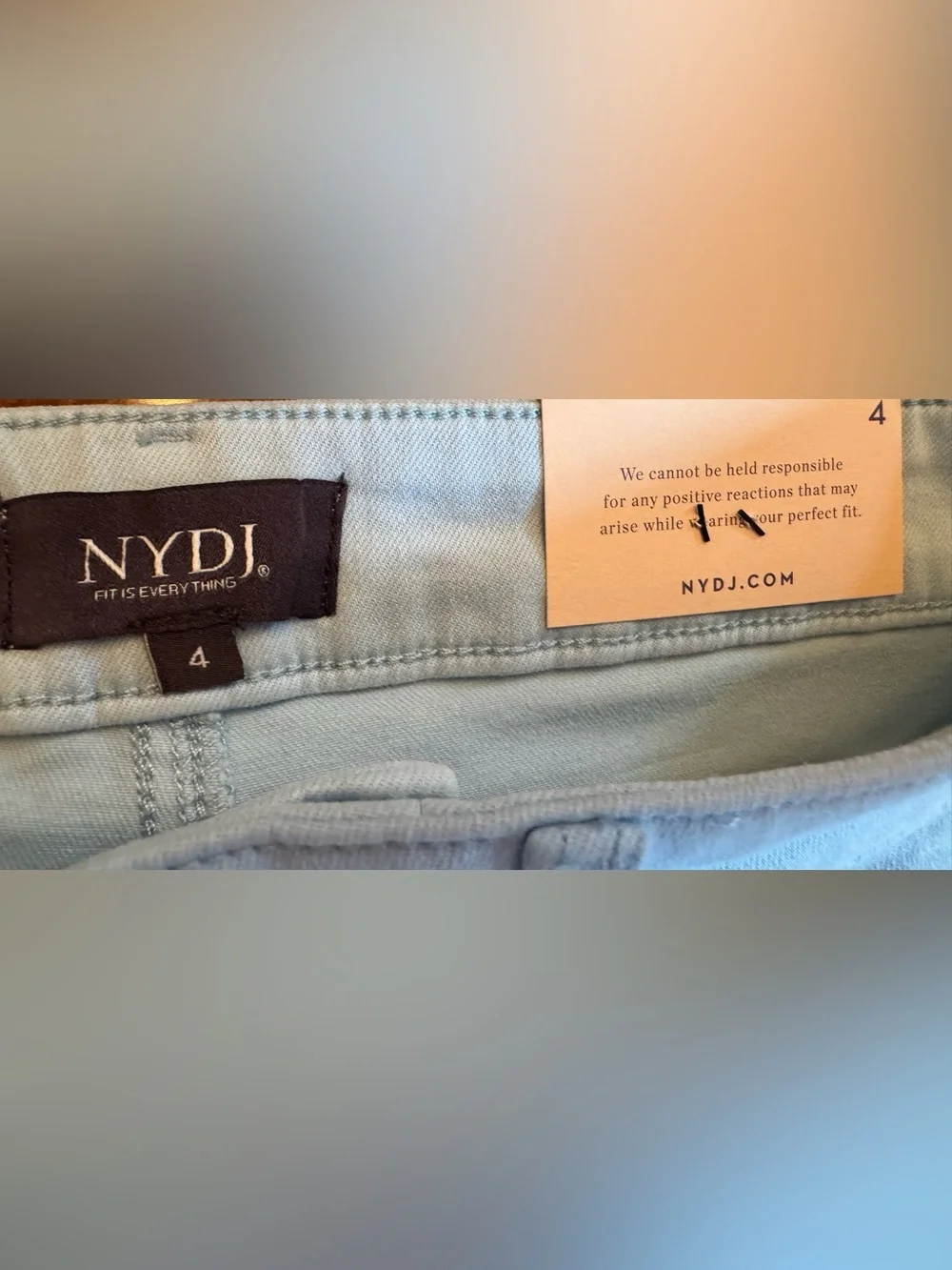 NYDJ Shorts (Ella) side Slit Shorts in Light Blue ** New With Tags** Size - 4